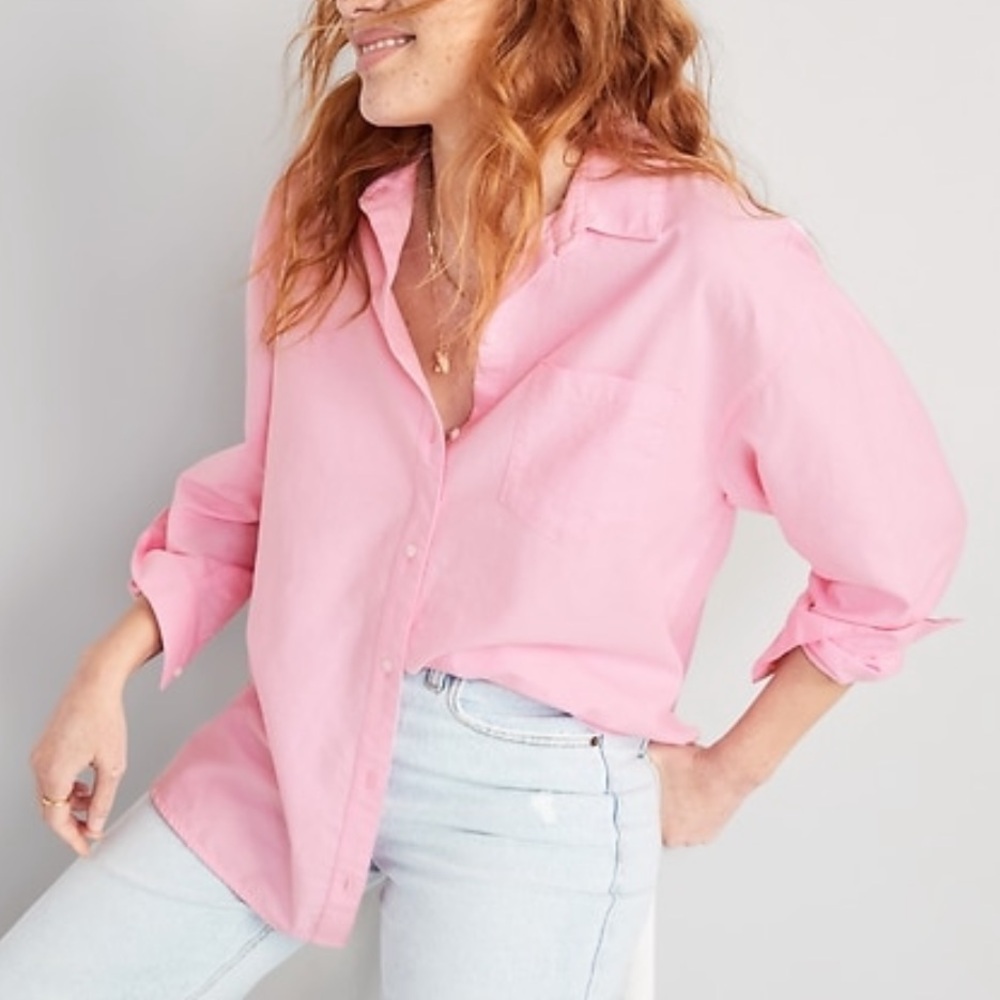 Old Navy Light Pink Button-Down Shirt